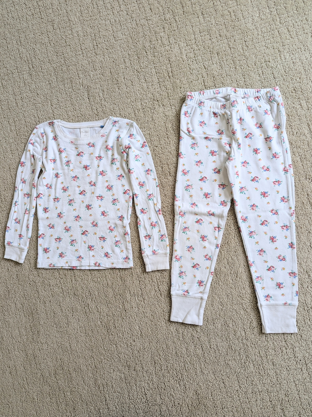 Mini Boden Cotton Pajama Set Girls 5Y Floral Long Sleeve Cottage Retro Romantic